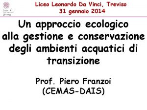Liceo Leonardo Da Vinci Treviso 31 gennaio 2014