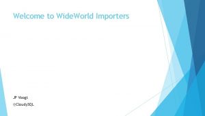 Wide world importers sample database