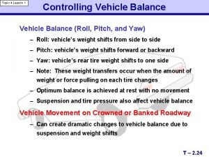 Vehicle balance definition