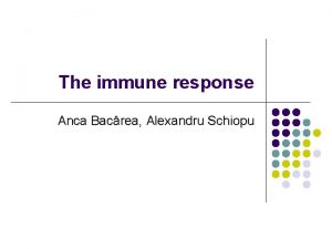 The immune response Anca Bacrea Alexandru Schiopu The