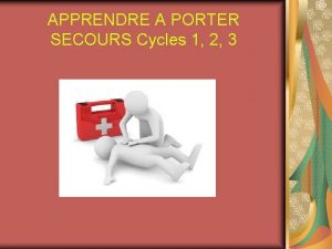 APPRENDRE A PORTER SECOURS Cycles 1 2 3