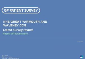 NHS GREAT YARMOUTH AND WAVENEY CCG Latest survey