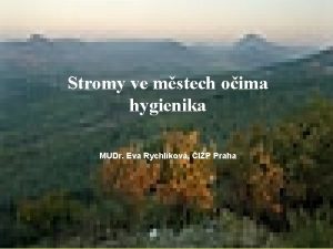 Stromy ve mstech oima hygienika MUDr Eva Rychlkov