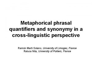 Phrasal quantifiers Phrasal quantifiers