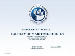 University of split faculty of maritime studies