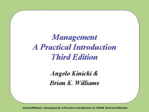 Management a practical introduction 3e