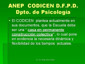 ANEP CODICEN D F P D Dpto de