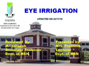 What is the purpose of eye irrigation
