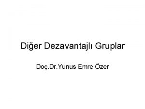 Dier Dezavantajl Gruplar Do Dr Yunus Emre zer