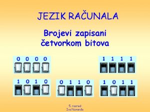 JEZIK RAUNALA Brojevi zapisani etvorkom bitova 5 razred