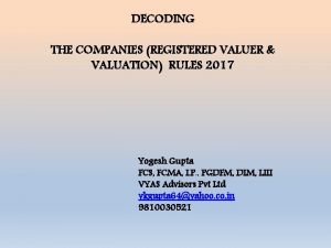 Appointment of registered valuer under companies act, 2013