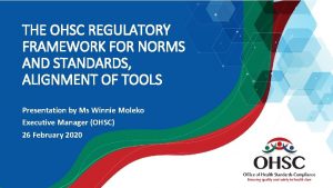 Ohsc norms and standards