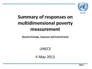 Summary of responses on multidimensional poverty measurement Eastern