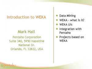 Pentaho weka Pentaho weka
