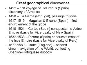 Great geographical discoveries 1492 first voyage of Columbus