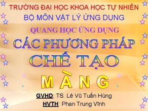 TRNG I HC KHOA HC T NHIN B