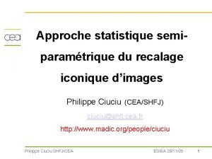 Approche statistique semiparamtrique du recalage iconique dimages Philippe