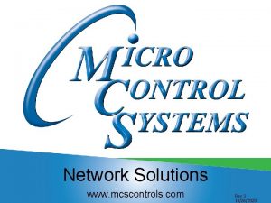 Network Solutions www mcscontrols com Rev J 10262020