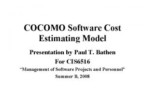 Cocomo calculator online