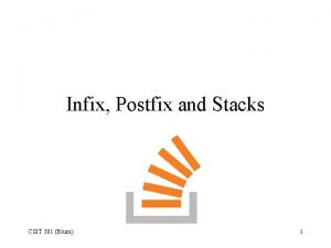Infix Postfix and Stacks CSIT 301 Blum 1