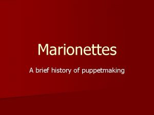 History of marionettes