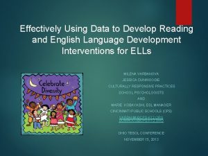 Effectively Using Data to Develop Reading and English