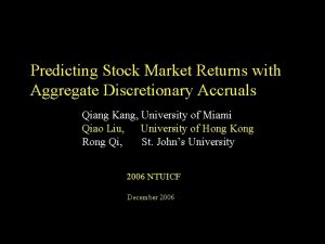 CFS 021002 HKZWE 391 ql Predicting Stock Market