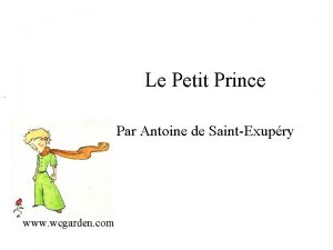 Le Petit Prince Par Antoine de SaintExupry www