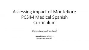 Montefiore pcsim