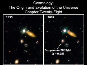 Cosmology The Origin and Evolution of the Universe