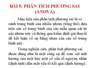 Phân tích phương sai 2 yếu tố