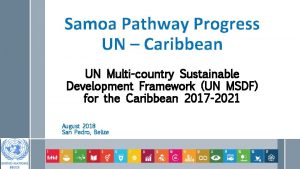 Samoa Pathway Progress UN Caribbean UN Multicountry Sustainable
