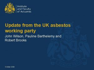 Asbestos working party