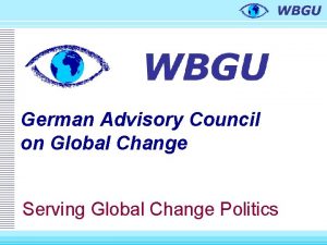 German advisory council on global change