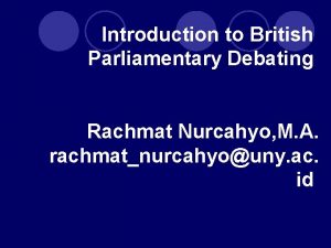 British parliamentary debate