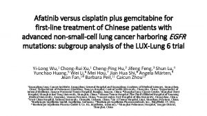 Afatinib versus cisplatin plus gemcitabine for firstline treatment