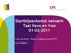 Startbijeenkomst netwerk Taal Havo en Vwo 01 02