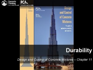 Durability Design and Control of Concrete Mixtures Chapter