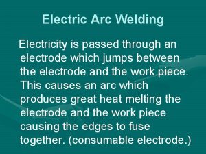 Principle of electric arc welding