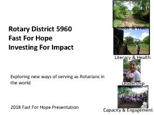 Building Rotary District 5960 Fast For Hope Investing
