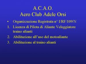 Aero club adele orsi