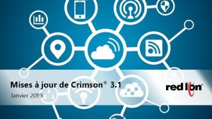 Mises jour de Crimson 3 1 Janvier 2019