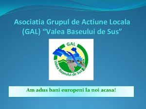 Asociatia Grupul de Actiune Locala GAL Valea Baseului