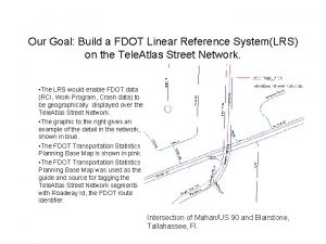 Our Goal Build a FDOT Linear Reference SystemLRS