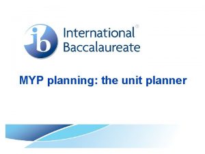 Myp unit planner