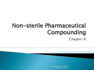 Sterile vs non sterile compounding