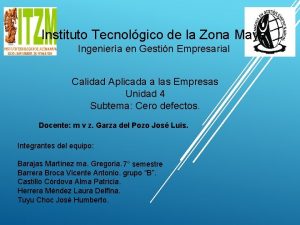Instituto Tecnolgico de la Zona Maya Ingeniera en