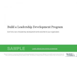 Leadership development program framework