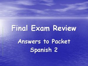 Spanish 2 final exam review answer key
