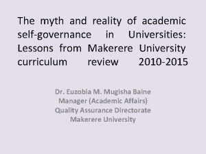 The myth and reality of academic selfgovernance in